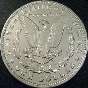 The Silver Morgan Dollar - reverse view.