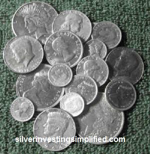 Junk silver coins that are 80 and 90 percent silver.